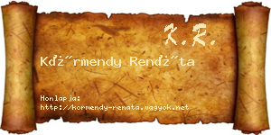 Körmendy Renáta névjegykártya