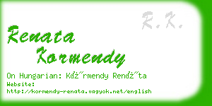 renata kormendy business card