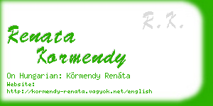 renata kormendy business card